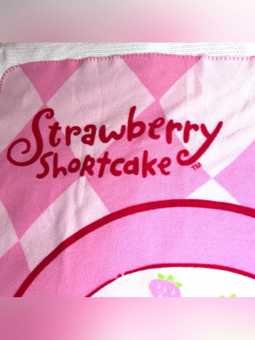 Vintage Stawberry Shortcake Fleece Throw Blanket 2003